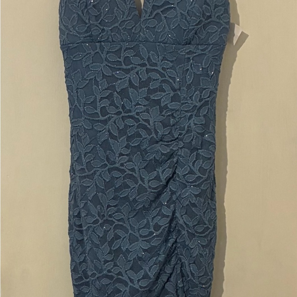 Emerald Sundae Teal Lace Mini Dress